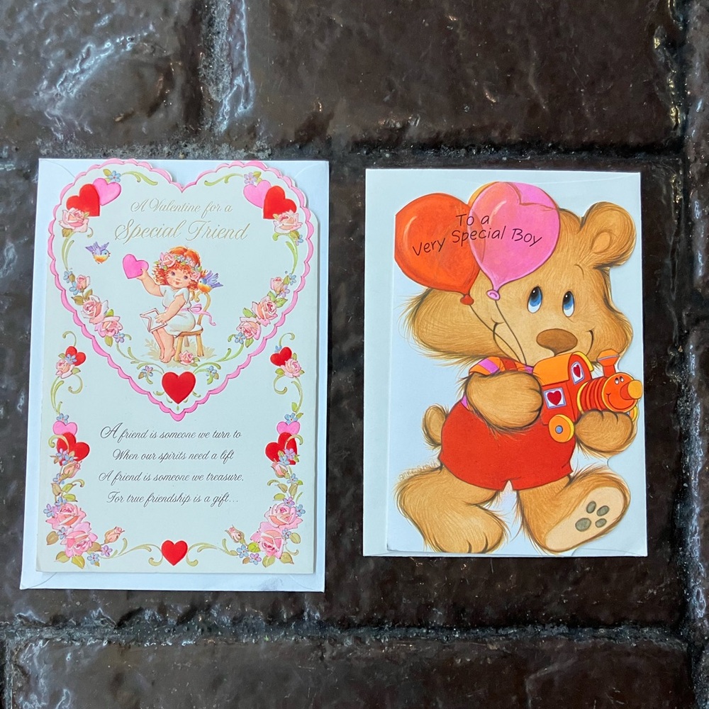 Vintage Valentines Day Greeting Cards (2 in bundle)